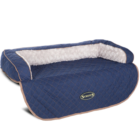 Canapea pentru caini Scruffs Wilt Blue 90x70x12cm